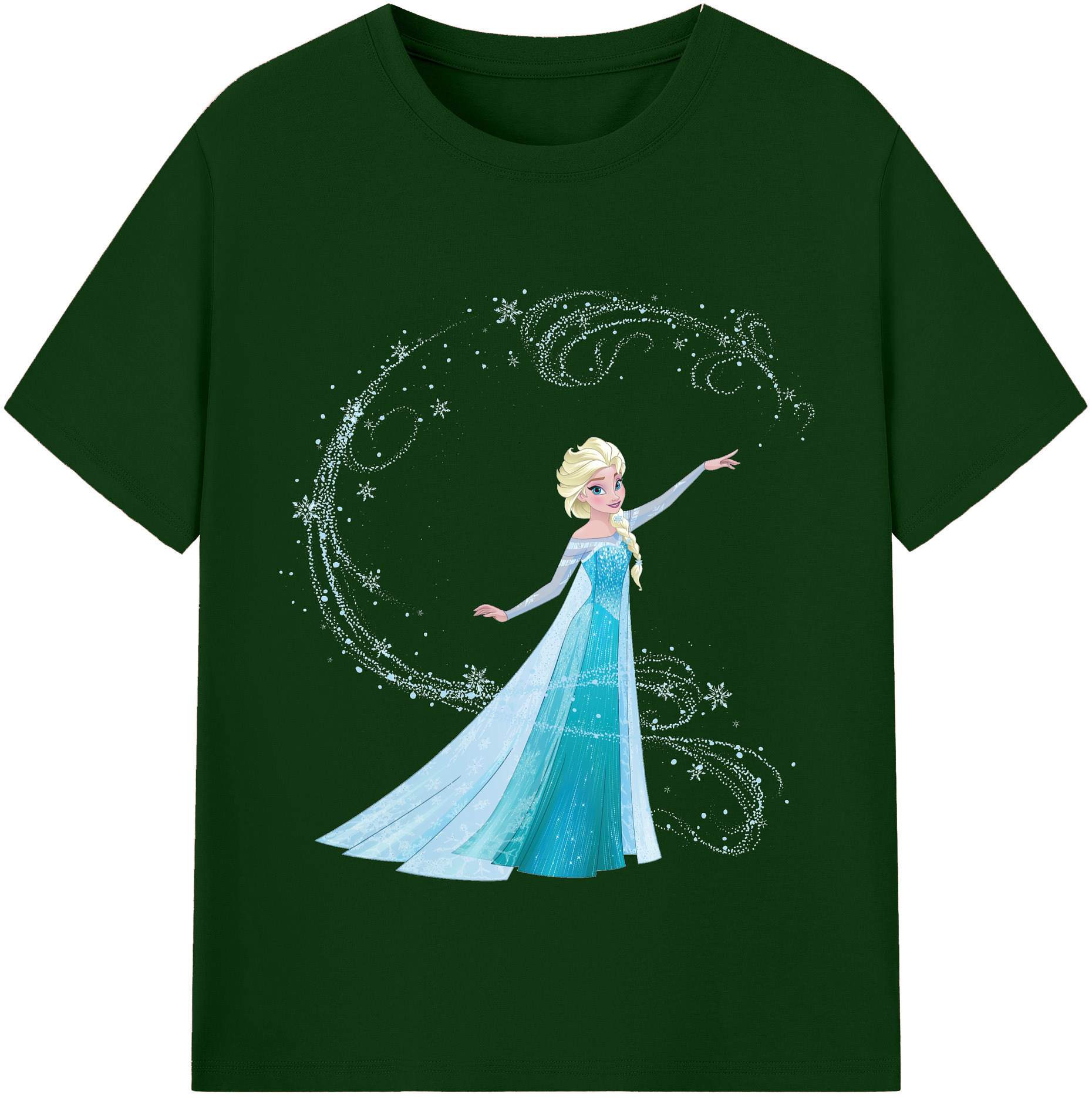 アナと雪の女王 アンナ エルサ Frozen Anna Elsa 綿100％半袖Tシャツ（フロントプリント）